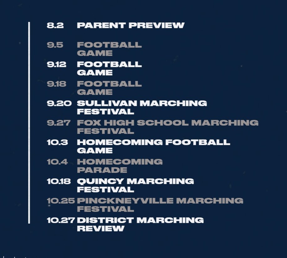 Band Events Schedule